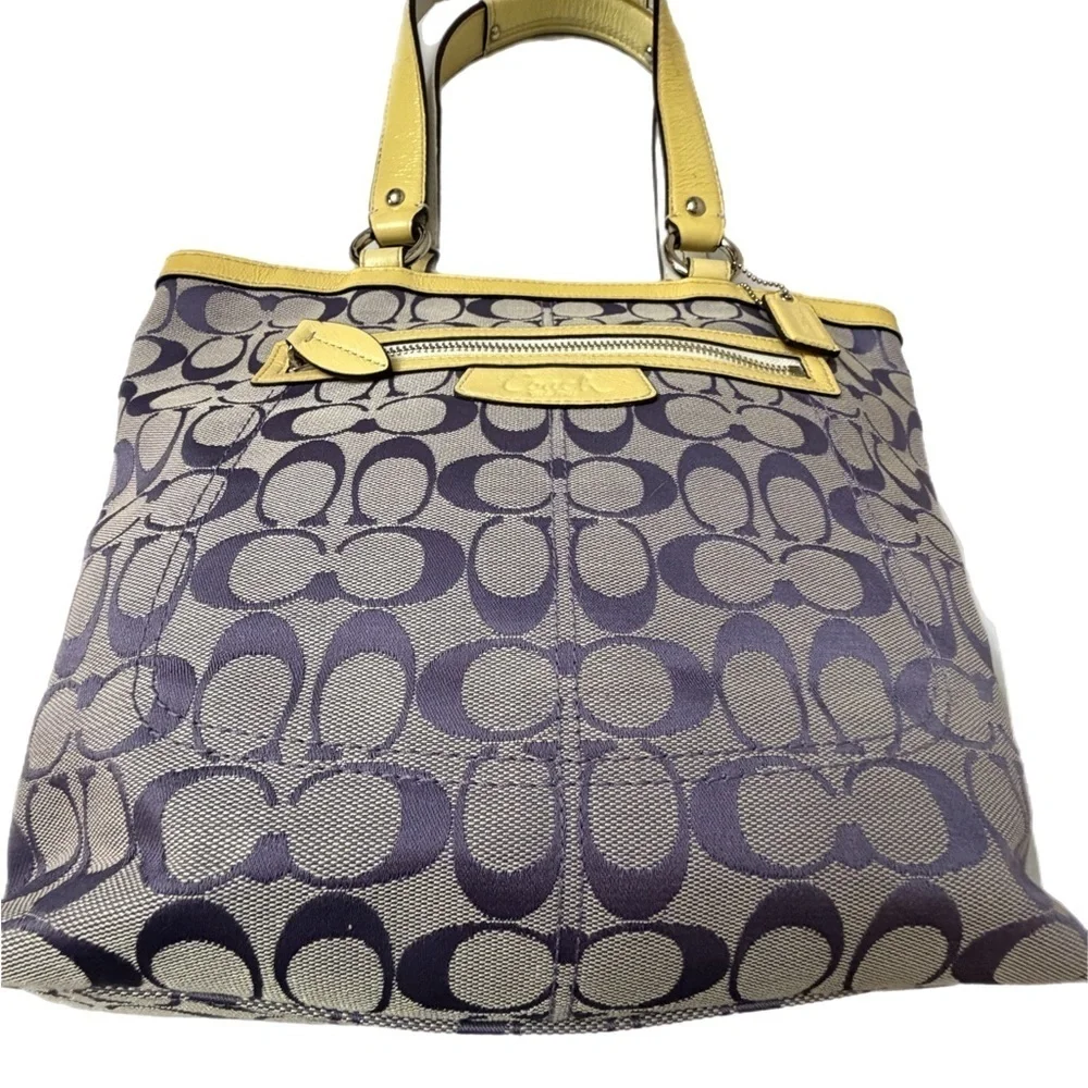 Coach Yellow and Purple Signature Tote